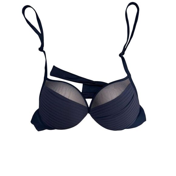 NWT Calzedonia Women's Black Bikini Set L Padded Top Adjustable Straps - Picture 2 of 6